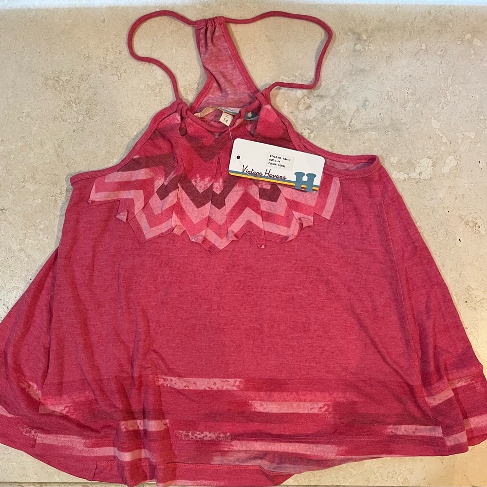Vintage Havana Red Chevron Tank Top